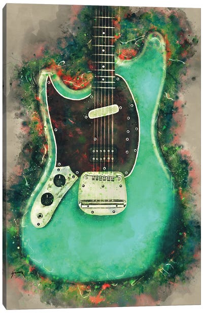 Kurt Cobain's Electric Guitar Canvas Art Print - Nineties Nostalgia Art