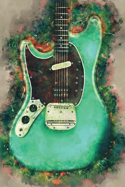 The Nineties: Kurt Cobain's Electric Guitar by Pop Cult Posters