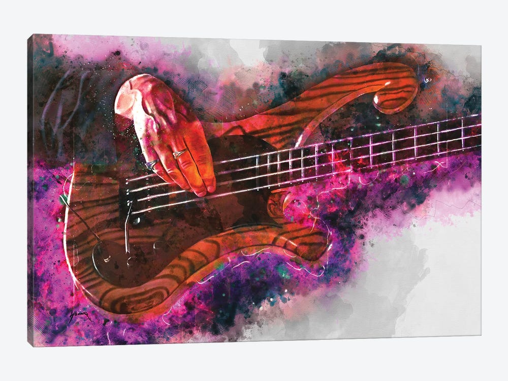 Les Claypool'S Bass Guitar by Pop Cult Posters 1-piece Canvas Print