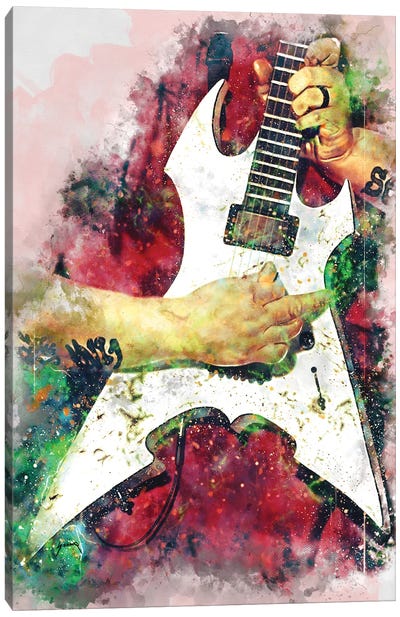 Mick Thomson Electric Guitar Canvas Art Print - Heavy Metal Art