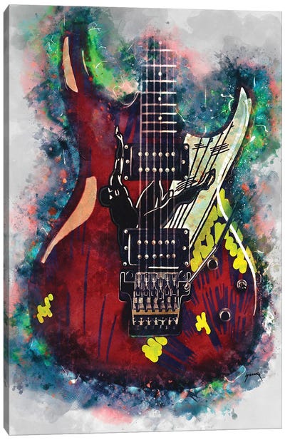 Joe Satriani's Electric Guitar Canvas Art Print