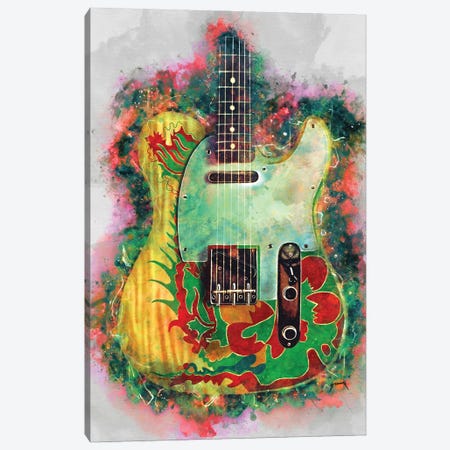 Jimmy Page Dragon Guitar Canvas Print #PCP97} by Pop Cult Posters Canvas Art Print