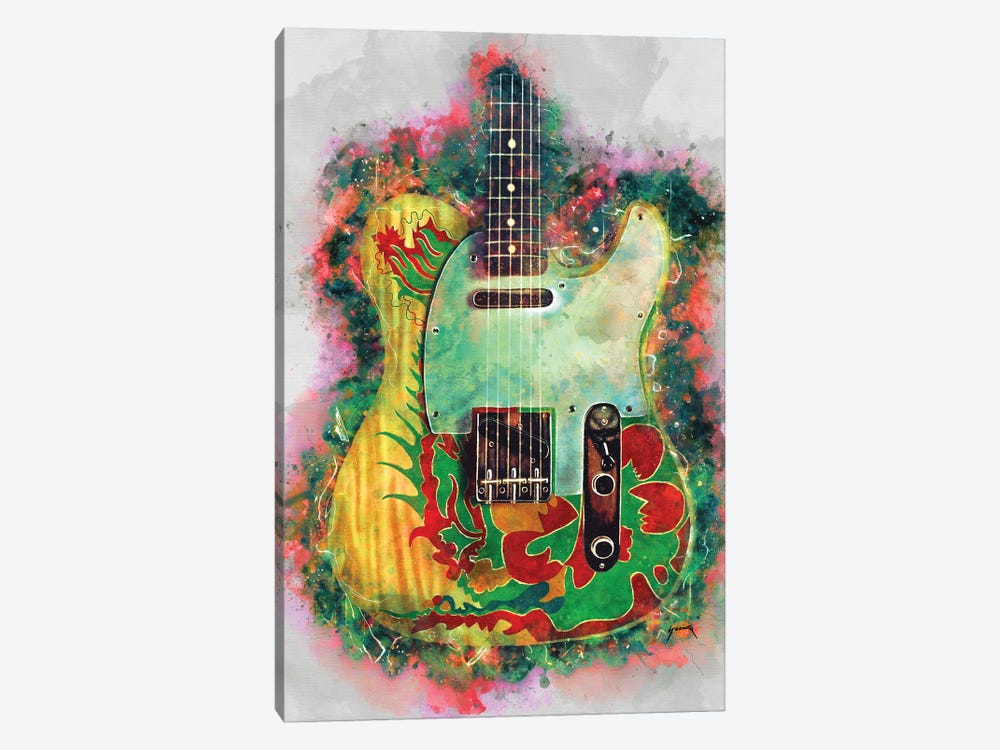 Jimmy Page Dragon Guitar by Pop Cult Posters 1-piece Canvas Art Print