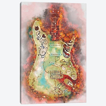 Hendrix's Monterey Guitar Canvas Print #PCP98} by Pop Cult Posters Canvas Wall Art