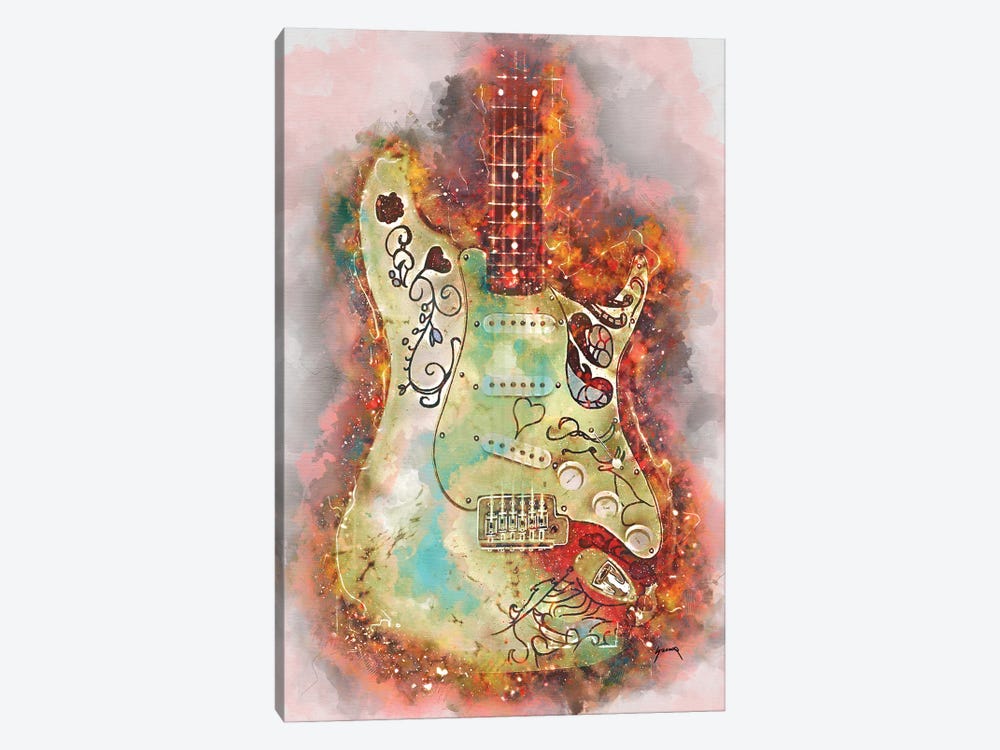 Hendrix's Monterey Guitar by Pop Cult Posters 1-piece Canvas Art