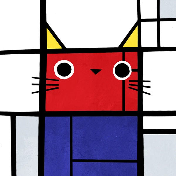 Composition With Red, Blue And Yellow: Meowdrian by Planet Cat