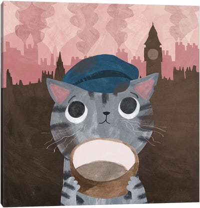 Oliver Hiss Canvas Art Print - Planet Cat