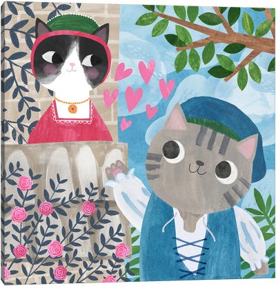 Romeow And Juliet Canvas Art Print - Planet Cat