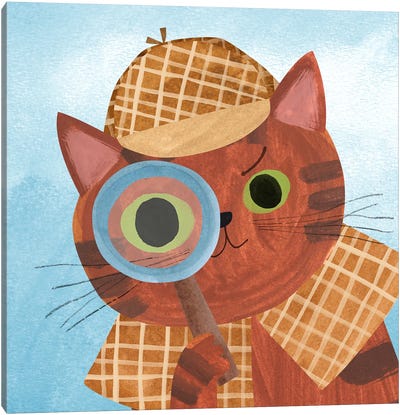 Sherlick Holmes Canvas Art Print - Planet Cat