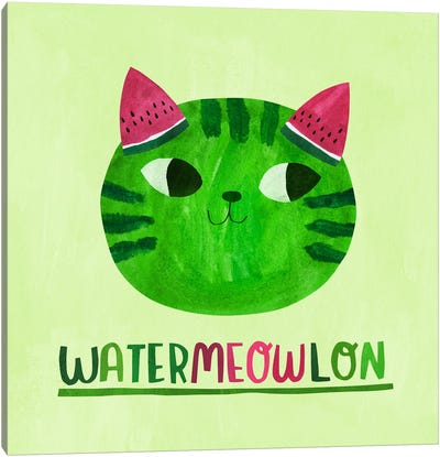 Watermeowlon Canvas Art Print - Planet Cat