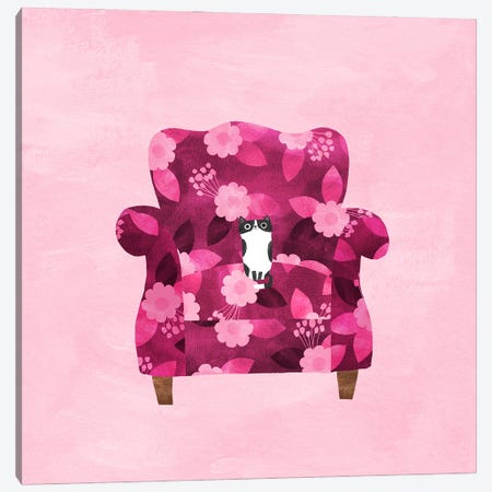 Raspberry Chair Canvas Print #PCT27} by Planet Cat Canvas Art