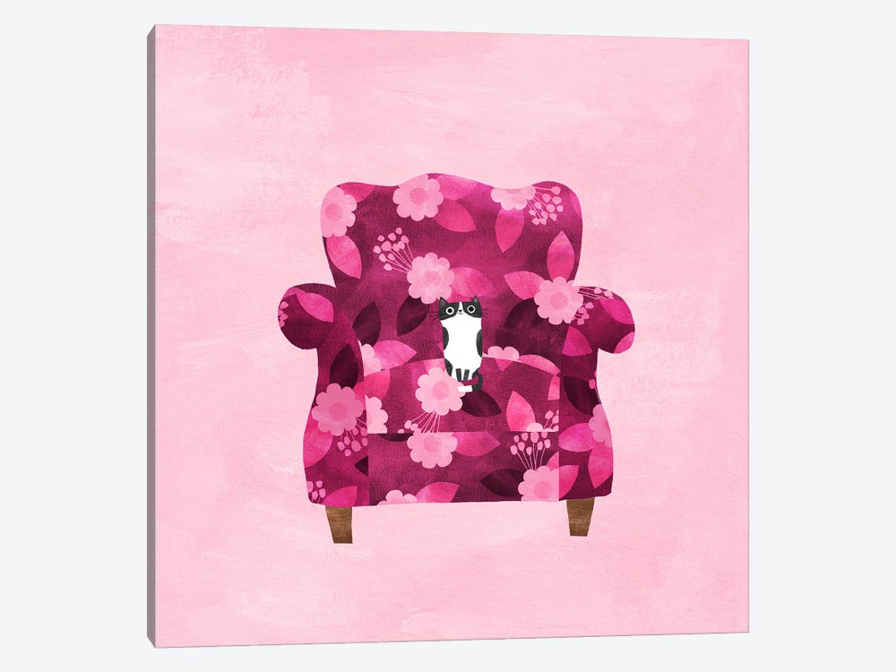 Raspberry Chair by Planet Cat 1-piece Art Print