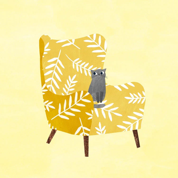 Mustard Chair by Planet Cat wall art