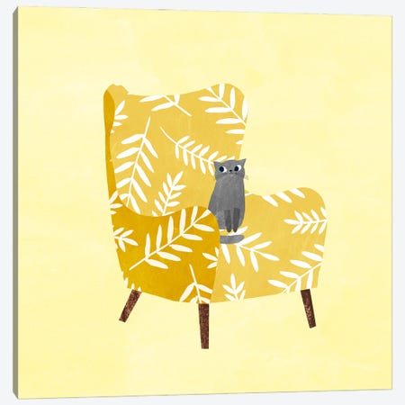 Mustard Chair Canvas Print #PCT28} by Planet Cat Canvas Print