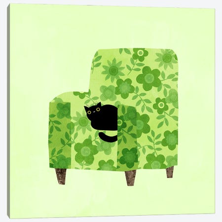 Pear Green Chair Canvas Print #PCT29} by Planet Cat Canvas Art Print
