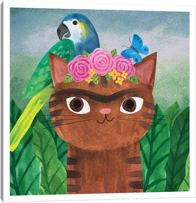 Catlo Canvas Art Print - Parrot Art