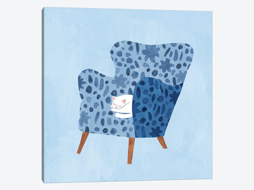 Cornflower Chair by Planet Cat 1-piece Art Print