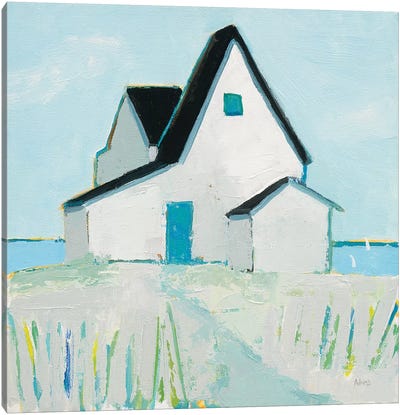 Cottage by the Sea Neutral Canvas Art Print - Phyllis Adams