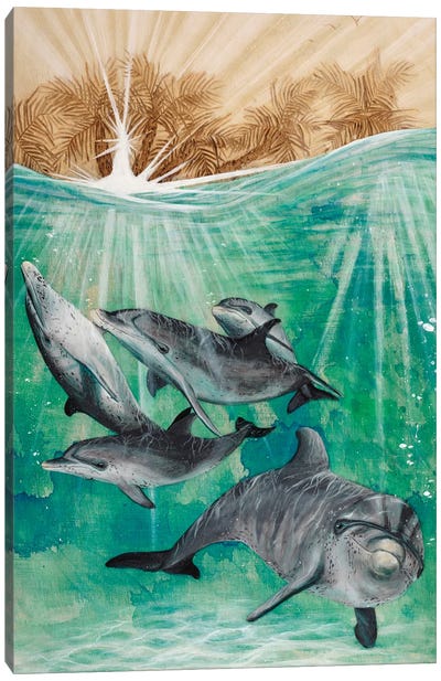 Sea Life Canvas Art Print - Dolphin Art