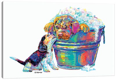 Couple Tub Canvas Art Print - Friendship Art