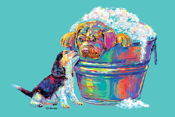 Friendship: Couple Tub In Aqua by P.D. Moreno