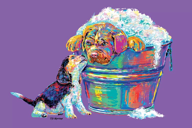 Couple Tub In Purple by P.D. Moreno wall art
