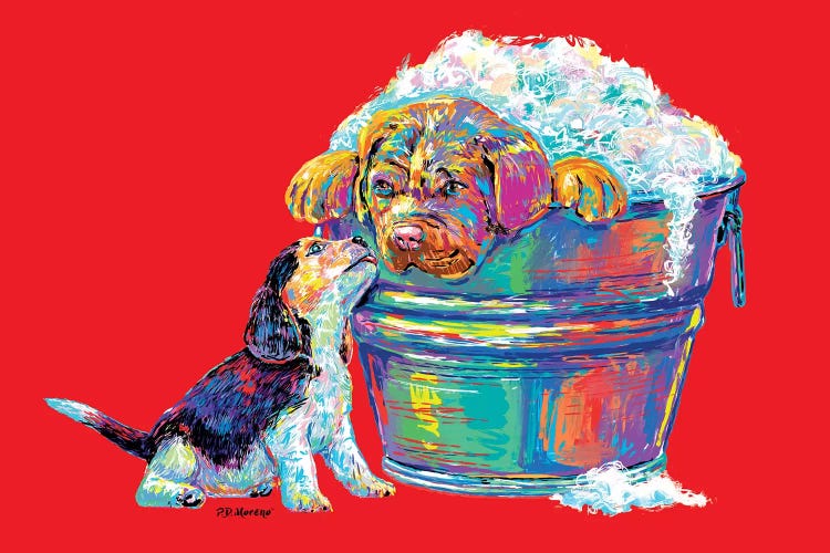 Couple Tub In Red by P.D. Moreno wall art