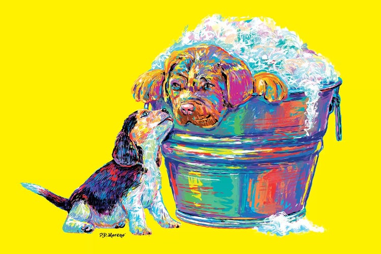 Couple Tub In Yellow by P.D. Moreno wall art