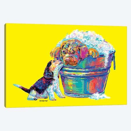 Couple Tub In Yellow Canvas Print #PDM112} by P.D. Moreno Canvas Art Print