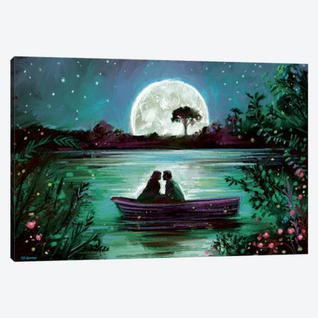 Love In Boat Canvas Print #PDM114} by P.D. Moreno Canvas Wall Art