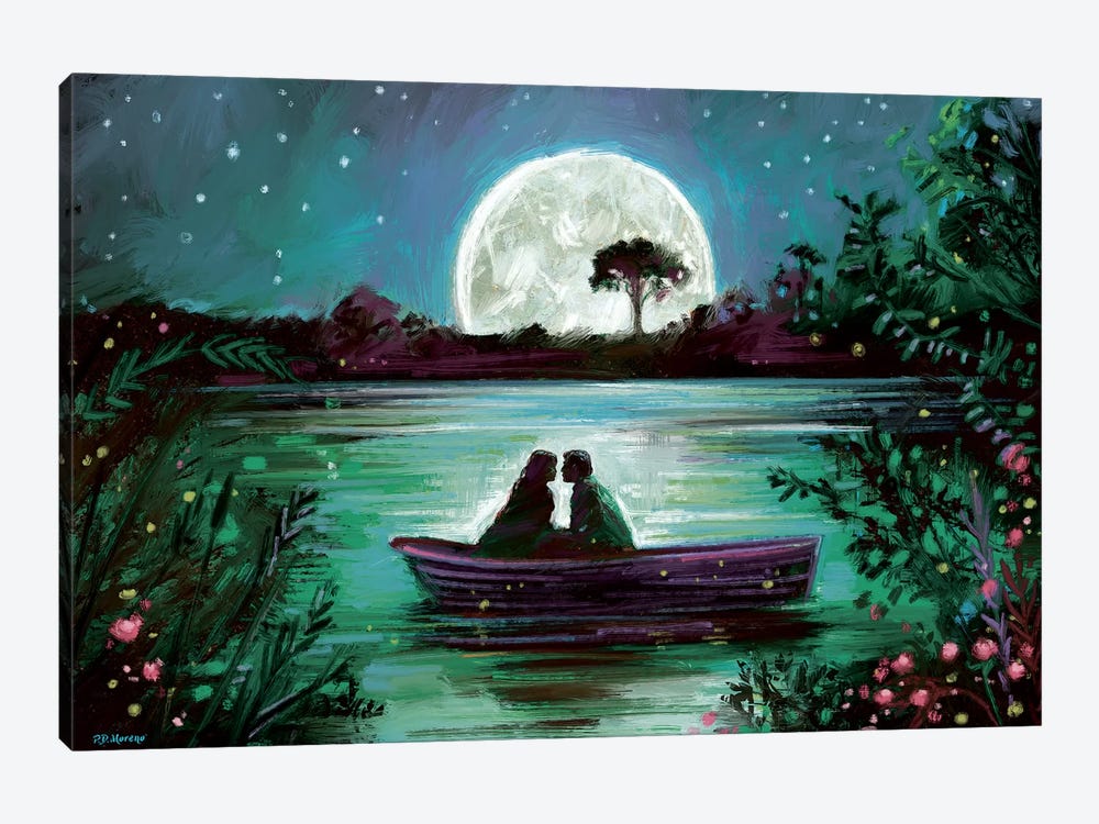 Love In Boat by P.D. Moreno 1-piece Canvas Artwork