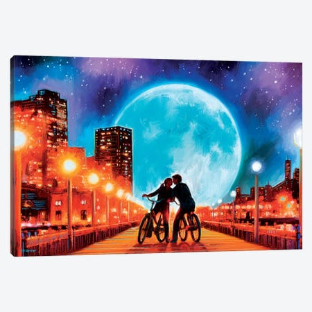 Moon Bycicle Canvas Print #PDM115} by P.D. Moreno Canvas Artwork
