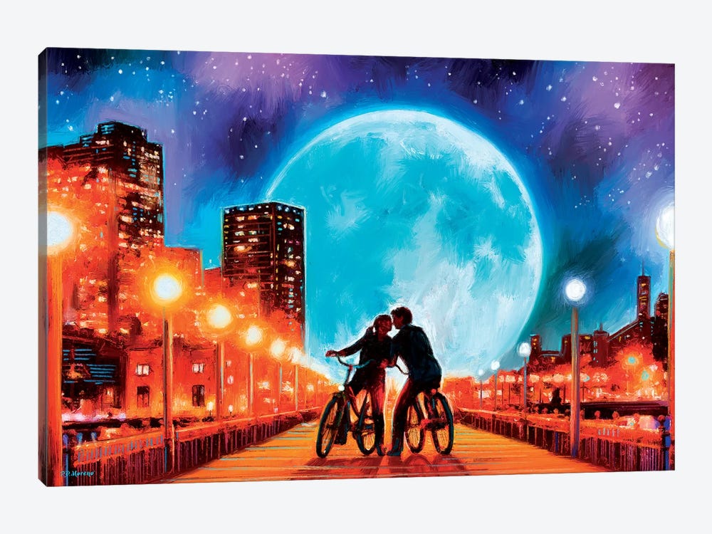 Moon Bycicle by P.D. Moreno 1-piece Canvas Print
