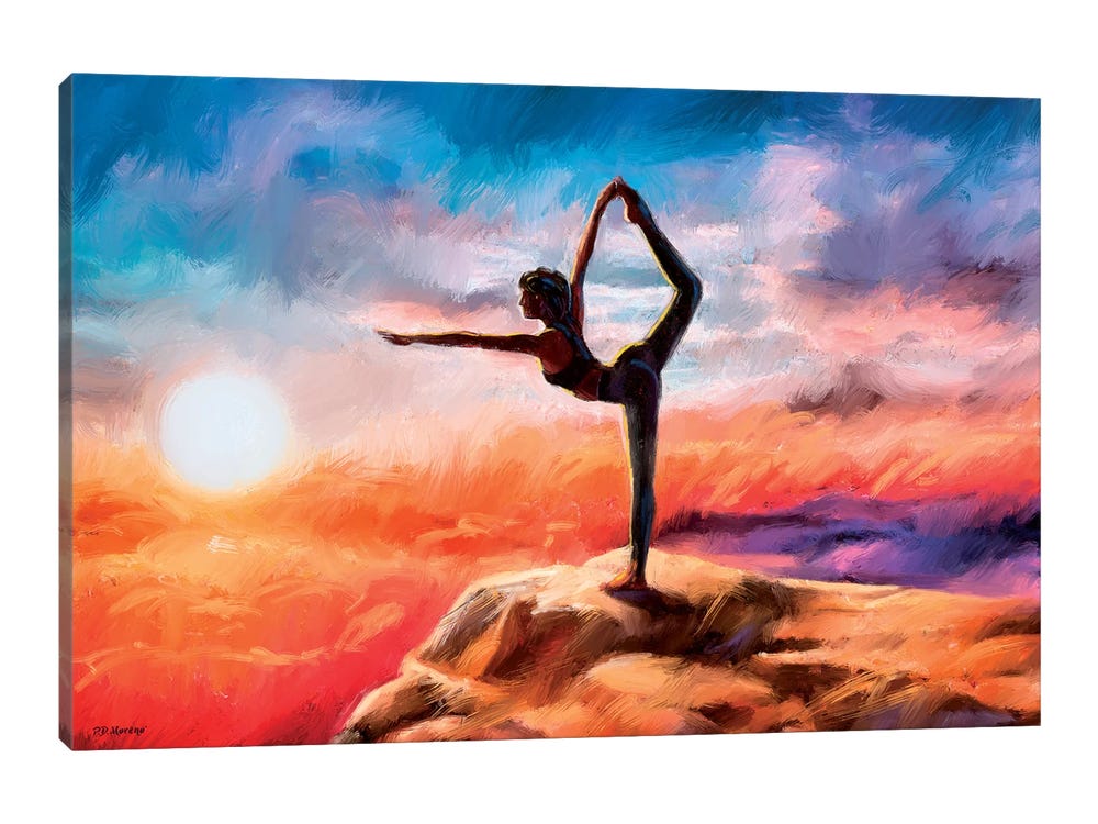 Mountain Yoga Canvas Artwork by P.D. Moreno