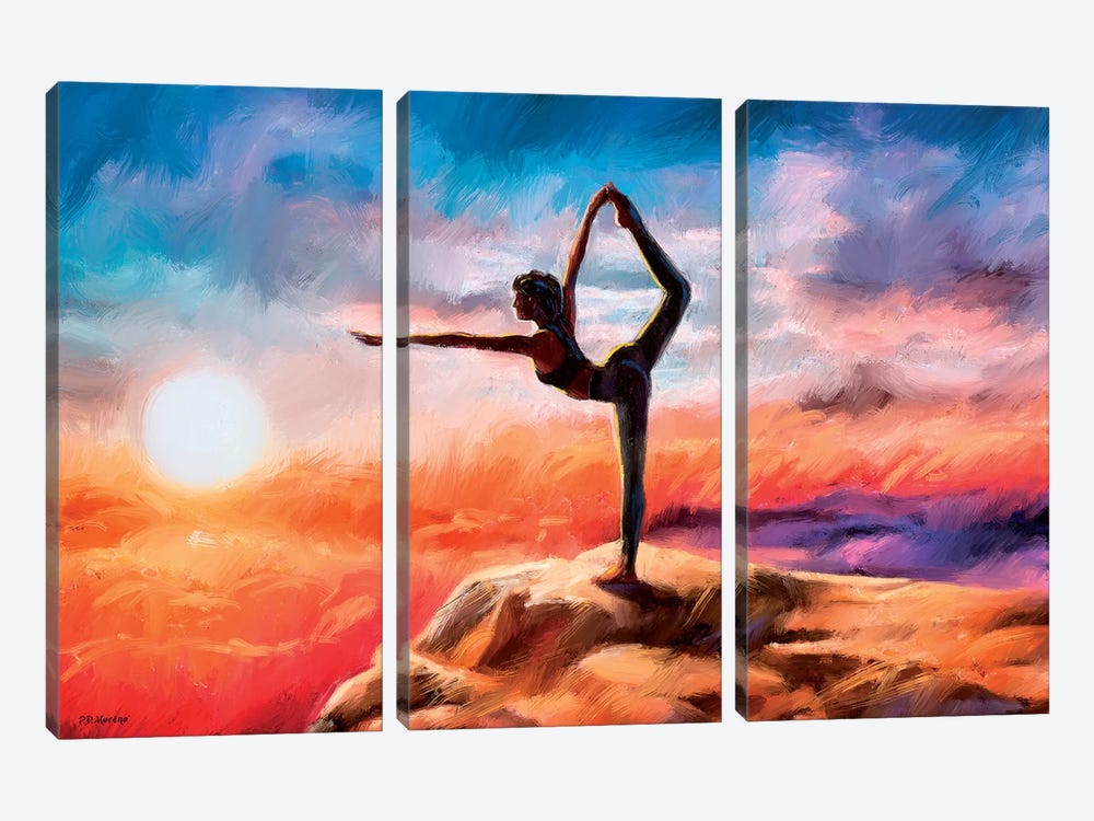 Mountain Yoga by P.D. Moreno 3-piece Art Print