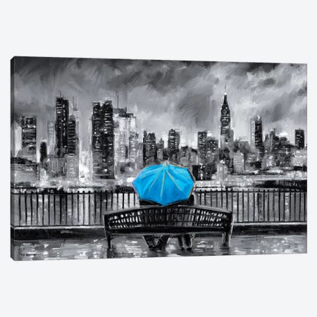 NY In Love In Blue Canvas Print #PDM118} by P.D. Moreno Canvas Print