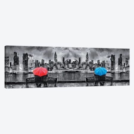 NY In Love In Black & White In Panoramic Canvas Print #PDM119} by P.D. Moreno Canvas Art Print