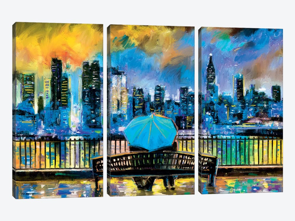 NY In Love In Color by P.D. Moreno 3-piece Canvas Print