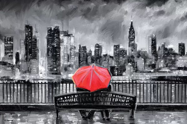 Umbrellas: NY In Love In Red by P.D. Moreno