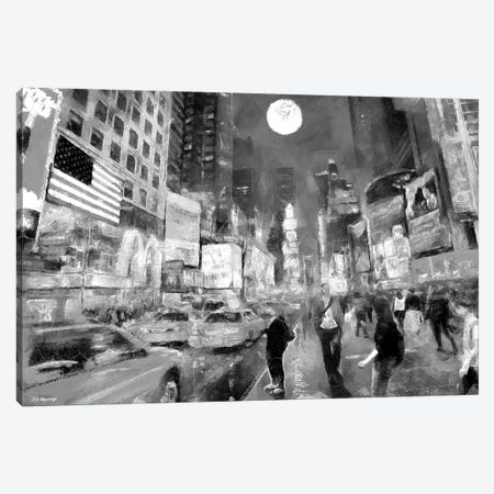 Times Square In Black & White Canvas Print #PDM126} by P.D. Moreno Art Print