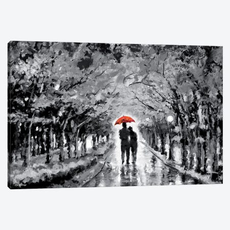 Park In Love Red Umbrella Canvas Print #PDM131} by P.D. Moreno Art Print