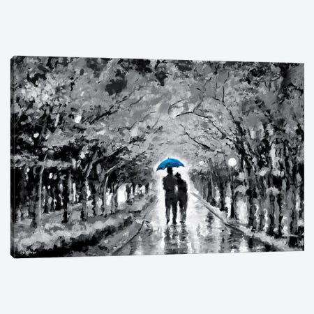 Park In Love Blue Umbrella Canvas Print #PDM132} by P.D. Moreno Canvas Print