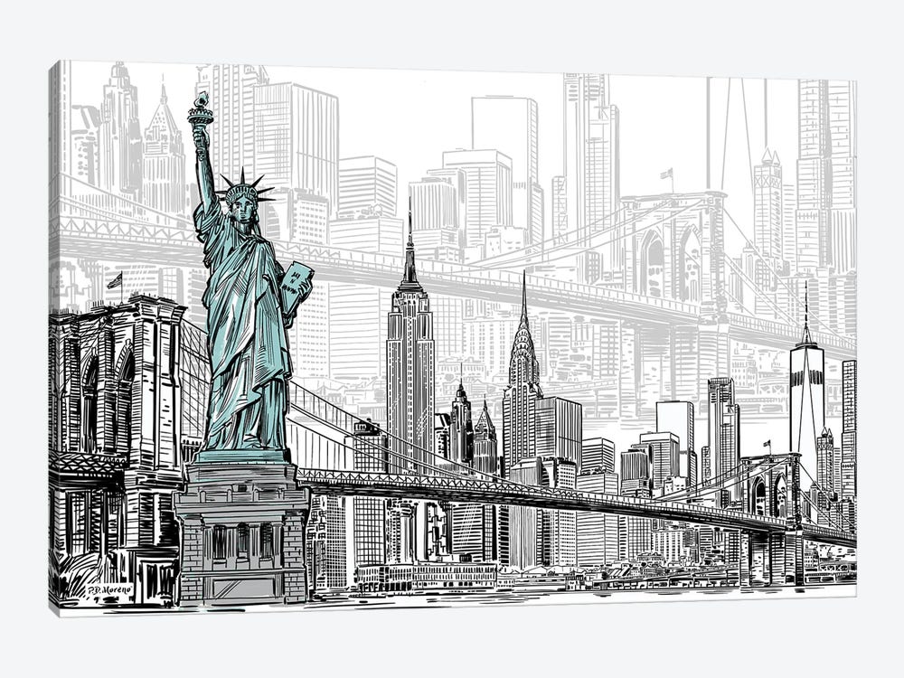 New York Sketches by P.D. Moreno 1-piece Canvas Wall Art