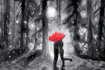 Down To The Moon Red by P.D. Moreno canvas print