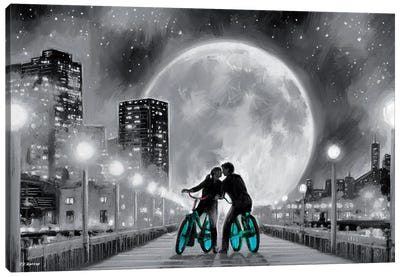 Moon Bicycle Canvas Art Print - P.D. Moreno