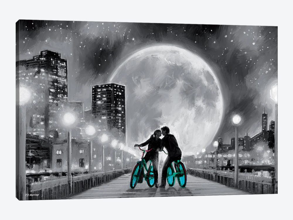 Moon Bicycle by P.D. Moreno 1-piece Art Print