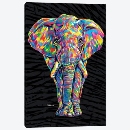 Color Elephant Canvas Print #PDM152} by P.D. Moreno Canvas Art Print