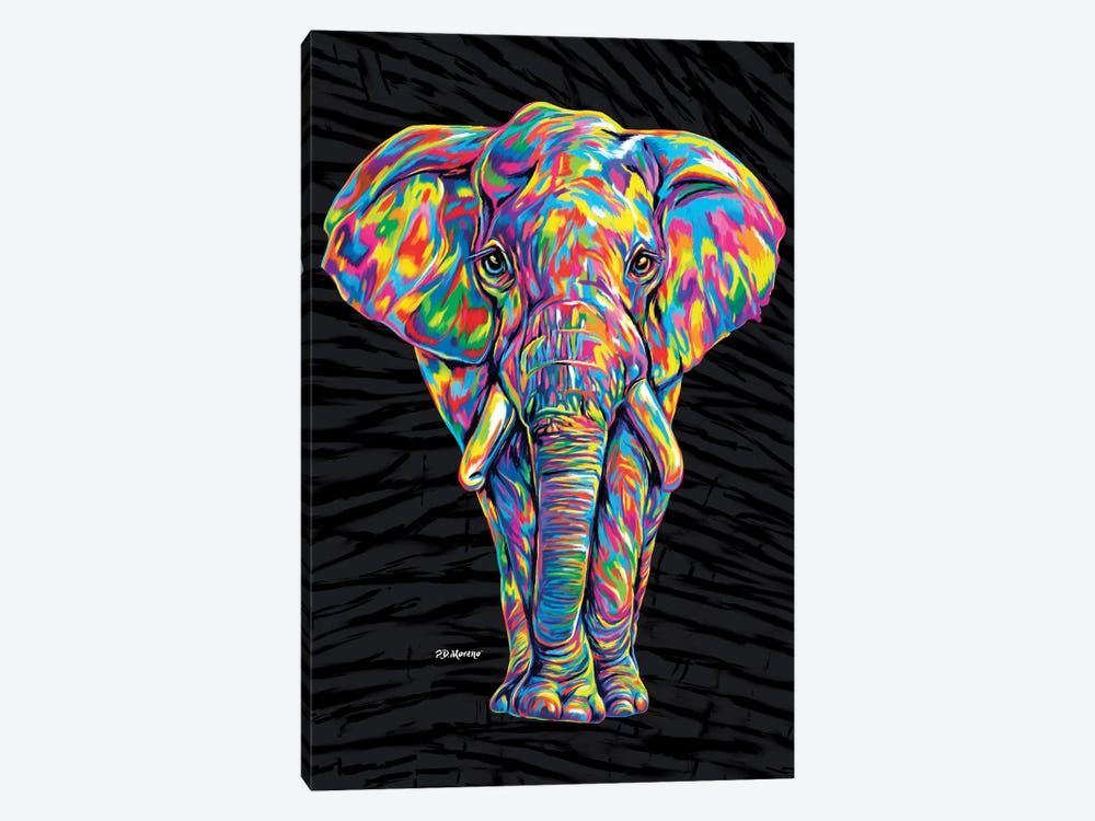 Color Elephant by P.D. Moreno 1-piece Canvas Wall Art
