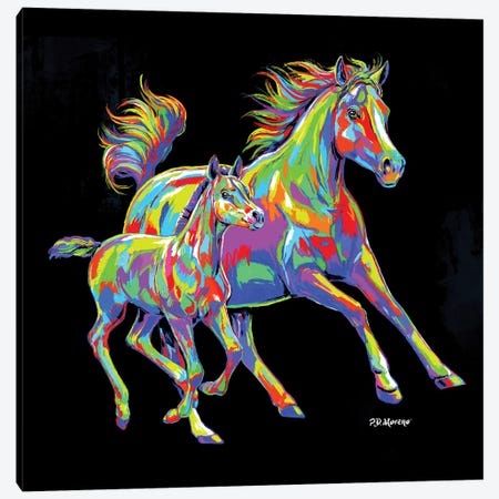 Color Horses Canvas Print #PDM154} by P.D. Moreno Canvas Artwork