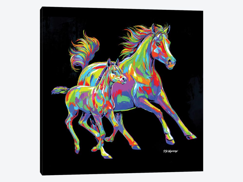 Color Horses by P.D. Moreno 1-piece Canvas Wall Art
